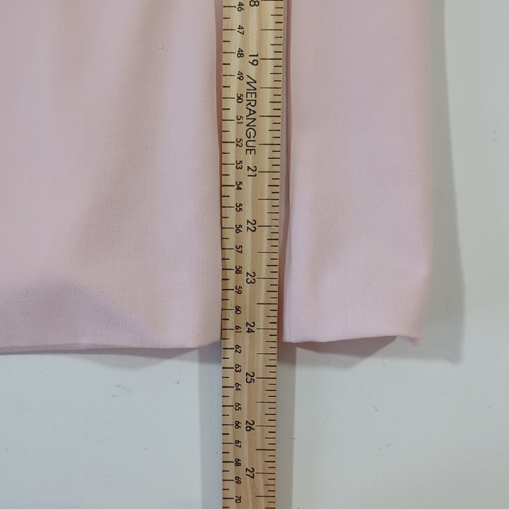 Pink Tartan Tailored Sleeveless Blouse | Light Pink Satin | Size 4 | Zip Back - Picture 9 of 12